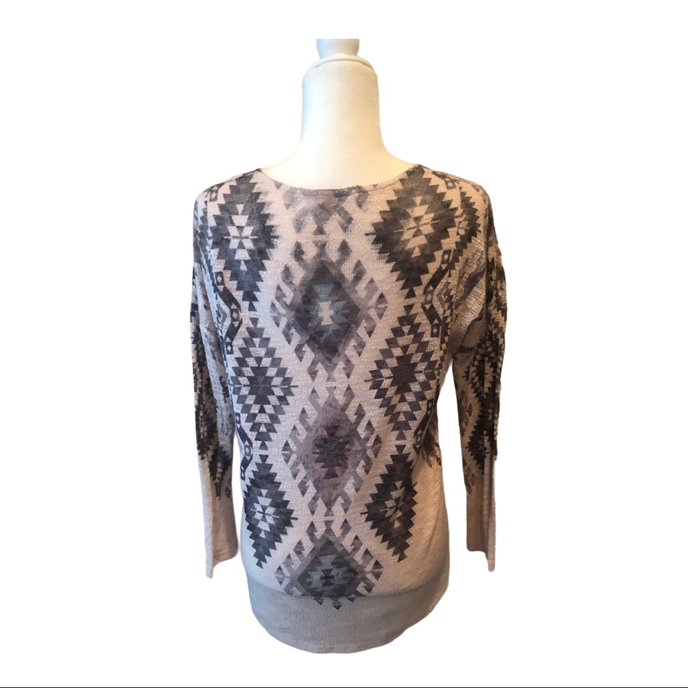 Cream Aztec Printed Top - Picture 2 of 4